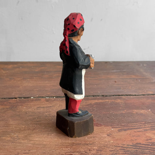 Small Vintage Wooden Folk Art Pirate Figure