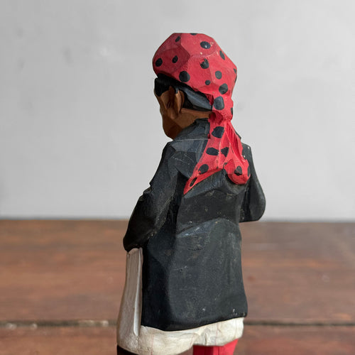 Small Vintage Wooden Folk Art Pirate Figure