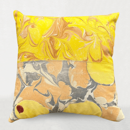 Hand Marbled One of a Kind Pillow #404