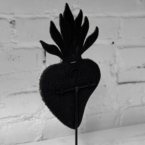 Hand-Beaded Sacred Heart on Stand by Trovelore