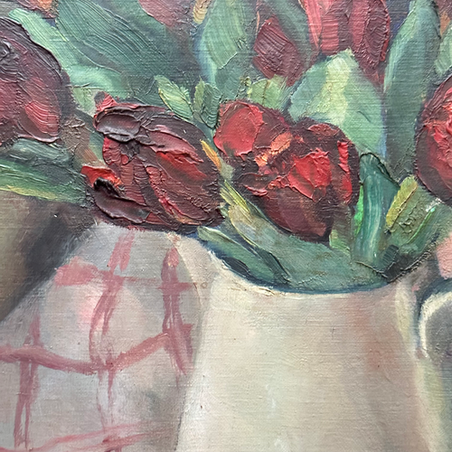Mid 20th Century Dutch Tulip Still Life Painting