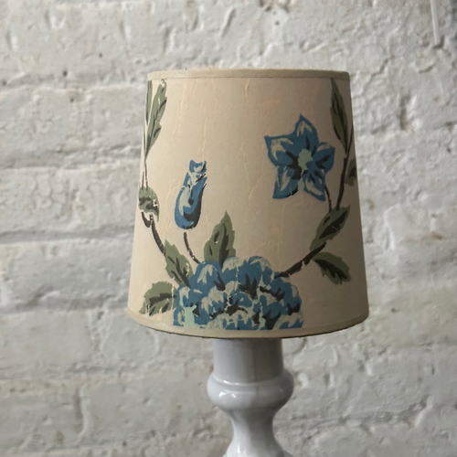 5" H Antique French Paper Custom Lampshade Pair A #2406
