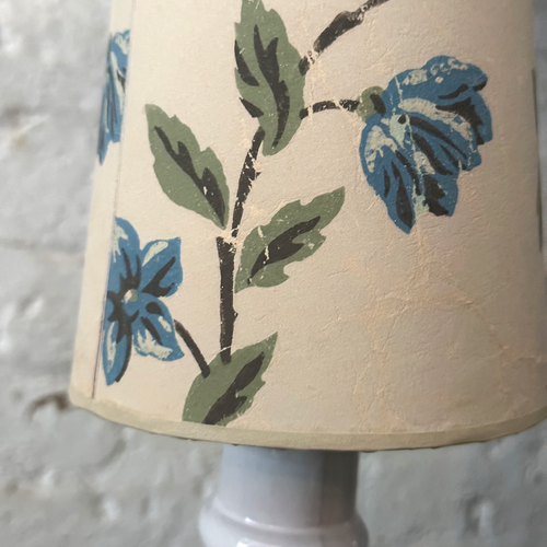 5" H Antique French Paper Custom Lampshade Pair A #2406