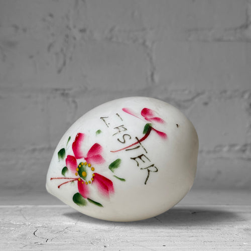Antique Victorian Painted Milk Glass Easter Egg (#4)