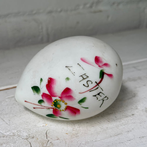 Antique Victorian Painted Milk Glass Easter Egg (#4)