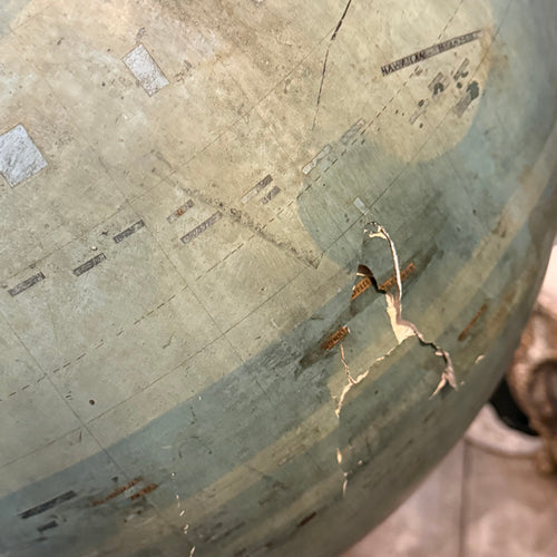 Large 19th-century German Terrestrial Globe on Stand (As Is)