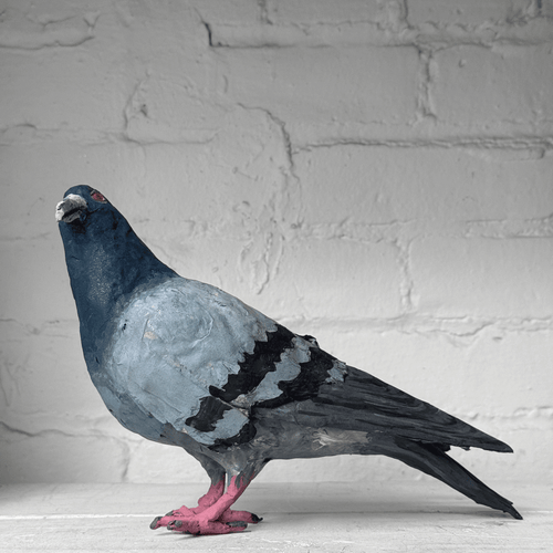 Papier-Mâché Painted Pigeon #04