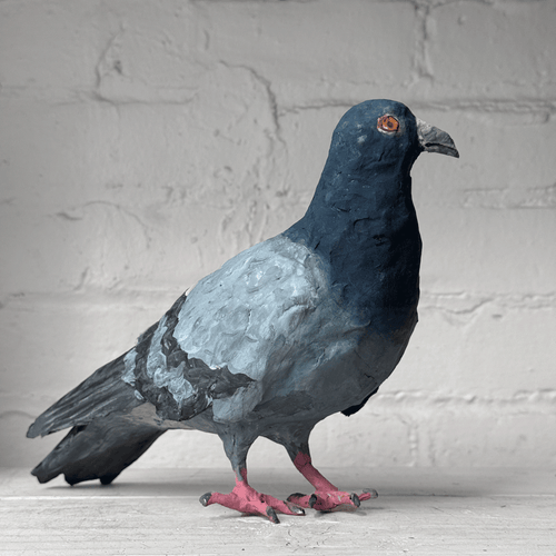 Papier-Mâché Painted Pigeon #04