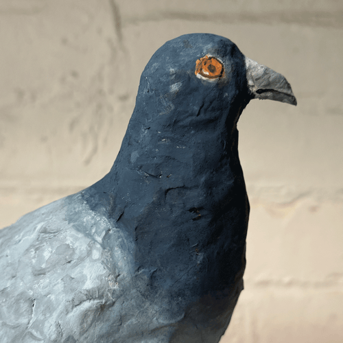 Papier-Mâché Painted Pigeon #04