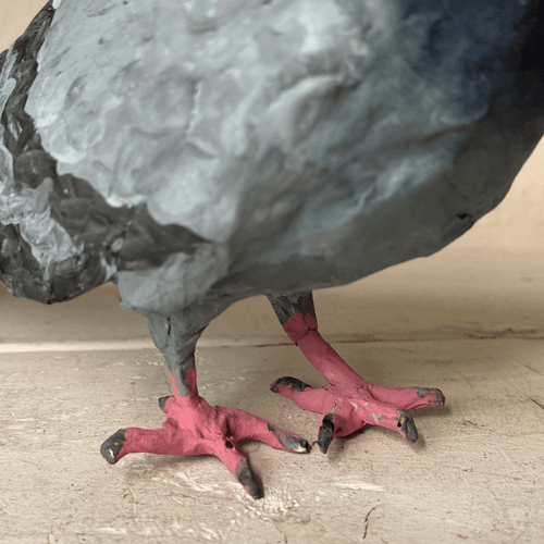 Papier-Mâché Painted Pigeon #04