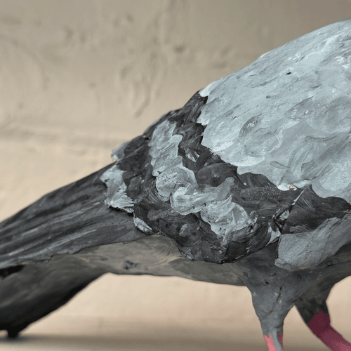Papier-Mâché Painted Pigeon #04