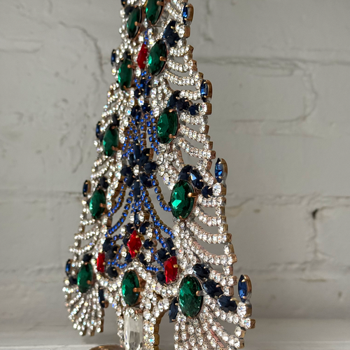 Large Crystal Jeweled Multicolor Tree