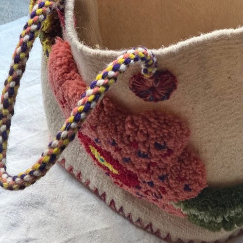 PO! Paris Nathalie Lete Woven & Knotted "Fleur Papillon" Bag in Ecru