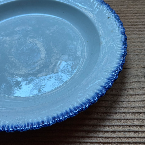 19th-century Blue Feather Edge Ironstone Plate (D)
