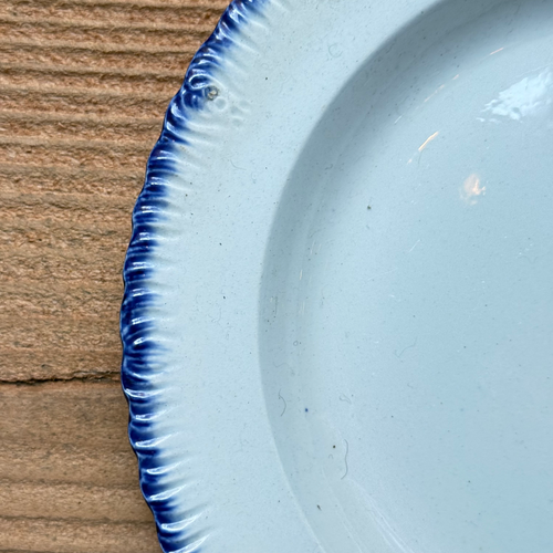 19th-century Blue Feather Edge Ironstone Plate (D)