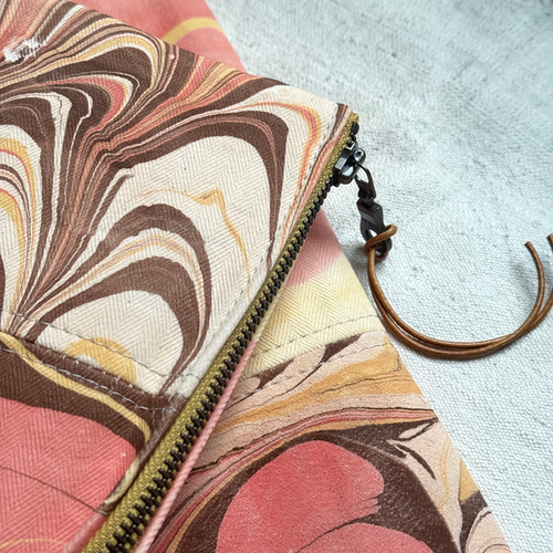 Hand Marbled One-of-a-Kind Zipper Pouch (#P03)