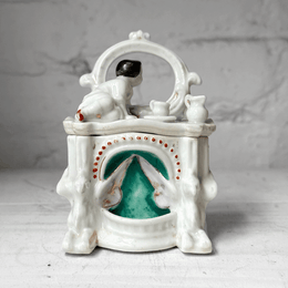 Antique German Porcelain Fairing Trinket Box (#04)