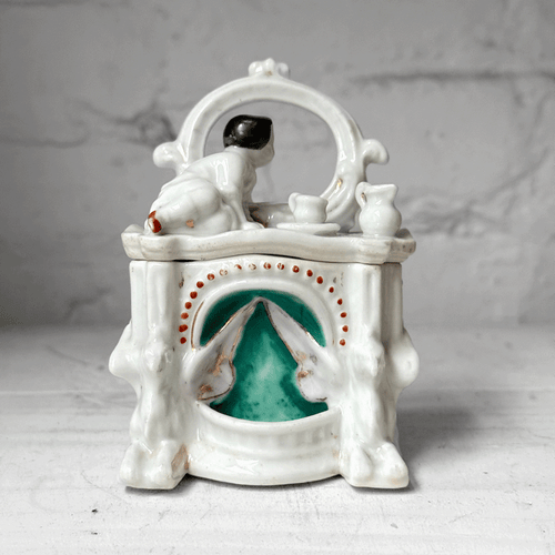 Antique German Porcelain Fairing Trinket Box (#04)