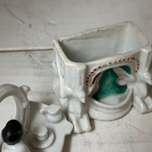 Antique German Porcelain Fairing Trinket Box (#04)