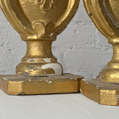 Pair of 18th Century Gilded Italian Candlestick Lamp Bases
