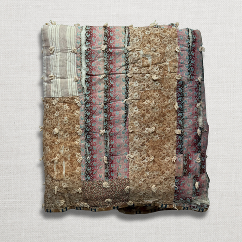 19th-century American Hand-Stitched Quilt