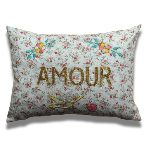 "Amour" Embroidered Cushion (CS-812)