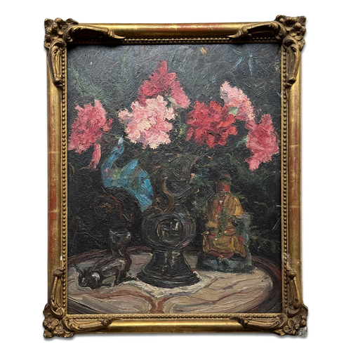 Early 20th-century French Floral Still Life Framed Painting
