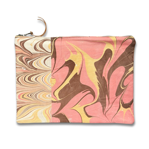 Hand Marbled One-of-a-Kind Zipper Pouch (#P03)