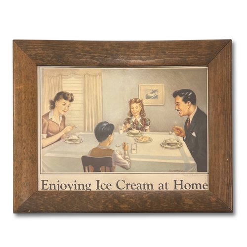Mid 20th-century Set of 6 Framed Ice Cream Lithographs
