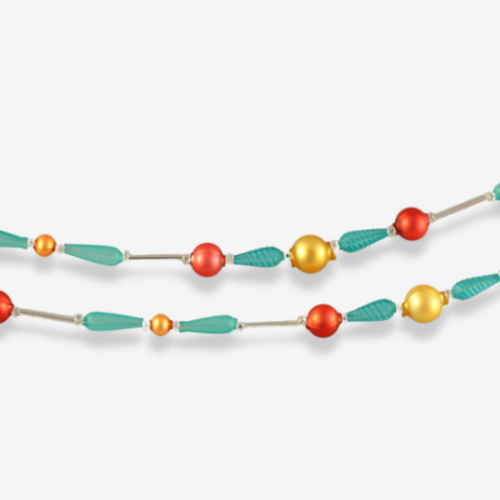 Red & Turquoise Beaded Garland