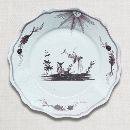 18th-century French Nevers Faience Plate