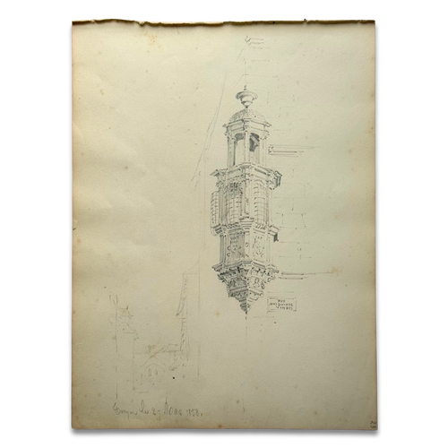 19th-century French Pencil Drawing by Alphonse Baril (#23)
