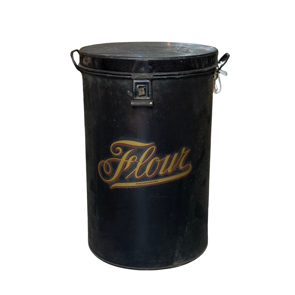 19th-century American Flour Tin Container