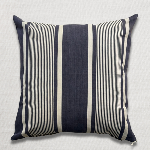 Custom 19th-century French Ticking Pillow (#4-02)