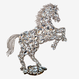 Rhinestone Crystal Horse Bucking Right