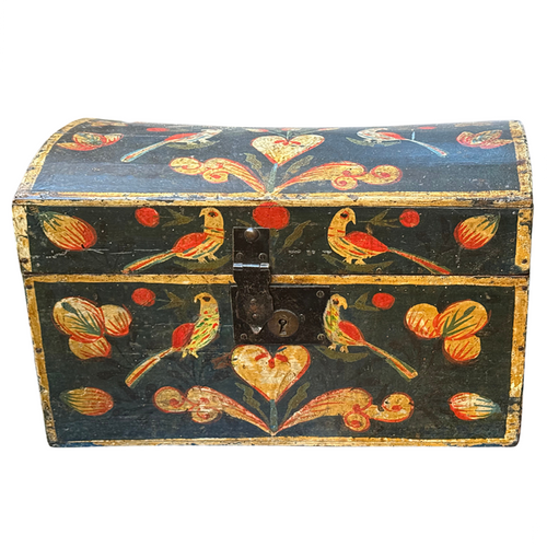 18th-century French Painted Trunk