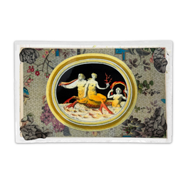 One-of-a-Kind Collaged Neoclassical Greek Figures Mat (#50)