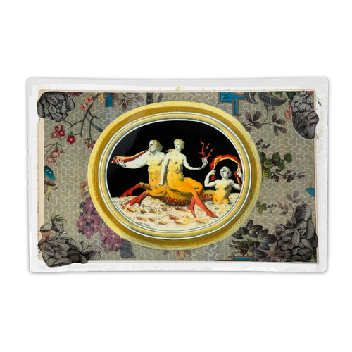 One-of-a-Kind Collaged Neoclassical Greek Figures Mat (#50)