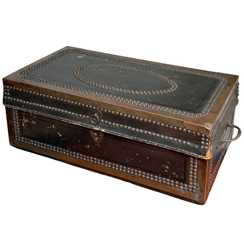 19th-century China Trade Leather Camphor Chest with Paper Lining (# 3)