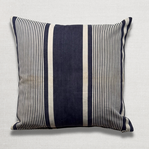 Custom 19th-century French Ticking Pillow (#3-27)