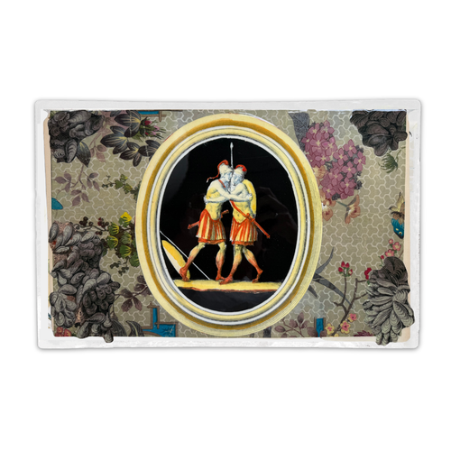 One-of-a-Kind Collaged Neoclassical Greek Figures Mat (#55)