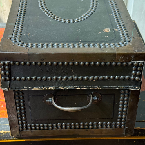 19th-century China Trade Leather Camphor Chest with Paper Lining (# 3)