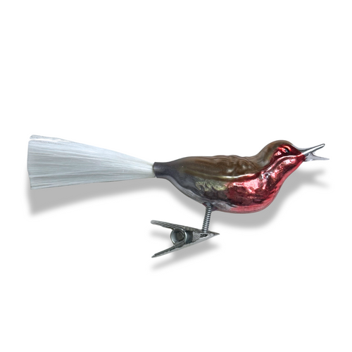 Nostalgic Clip-on Bird with Open Beak Ornament
