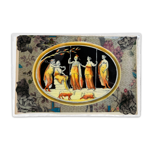 One-of-a-Kind Collaged Neoclassical Greek Figures Mat (#56)