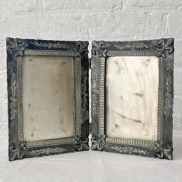 19th Century Reticulated Silver Double Apertured Hinged Picture Frame (#58)