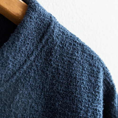 Navy Cotton Pile T-Shirt