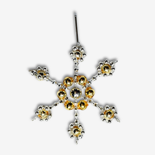 Gold & Silver Beaded Snowflake Ornament