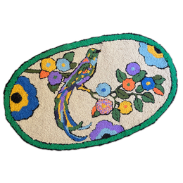 Vintage Parrot Rag Rug