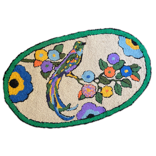 Vintage Parrot Rag Rug