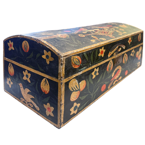 18th-century French Painted Trunk